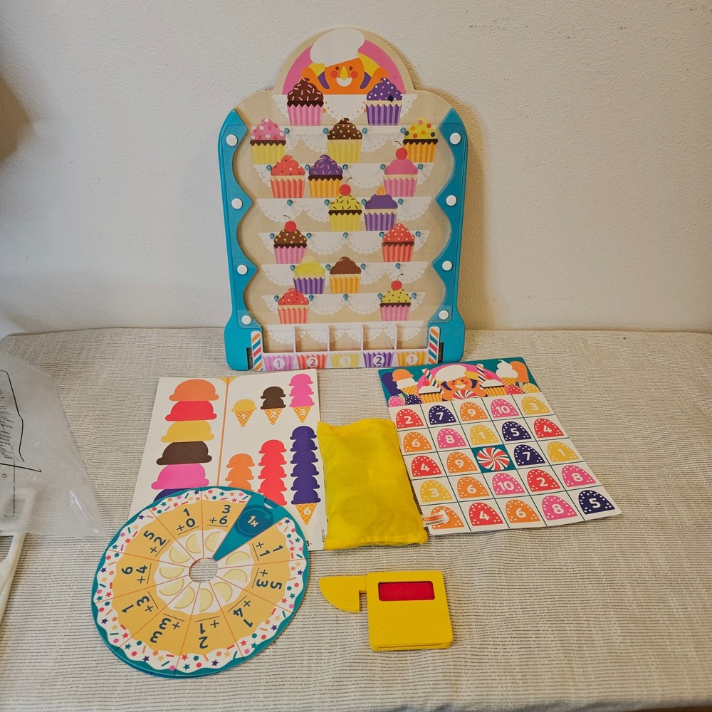 Melissa & Doug Fun at the Fair Cupcake Ice Cream Math Game Wooden Toy